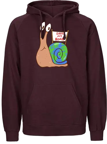 Save my Home-Schnecke - Umwelt, Schnecke, Save the Planet - Fairtrade Hoodie