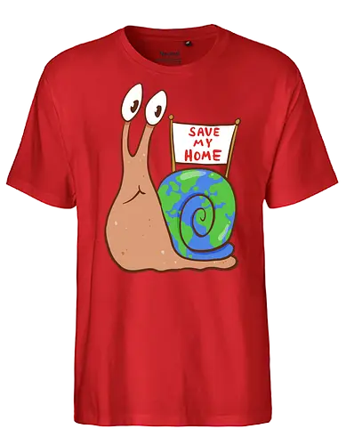 Save my Home-Schnecke - Umwelt, Schnecke, Save the Planet - Fairtrade T-Shirt