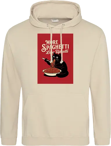 More spaghetti less upsetti hungry cat spaghetti  - cat, hungry cat, spaghetti, food, funny cat, cat lover, spaghetti lover - Standard Hoodie