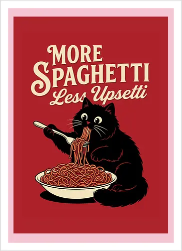 More spaghetti less upsetti hungry cat spaghetti 
