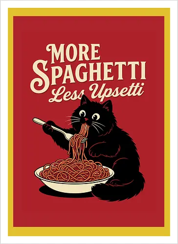More spaghetti less upsetti hungry cat spaghetti 
