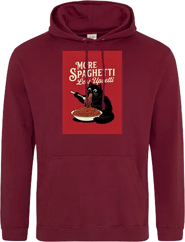 More spaghetti less upsetti hungry cat spaghetti  - cat, hungry cat, spaghetti, food, funny cat, cat lover, spaghetti lover - Standard Hoodie
