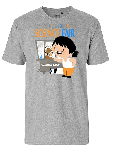 Aperture Science Fair - Gateway, aperature, Glados, Portal Gun, Science Fair - Fairtrade T-Shirt