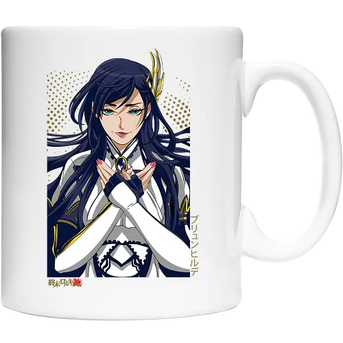 Majestätische Walküre – Himmlische Kriegerin Premium - walküre premium kunst, Brunhilde, Record of Ragnarok, Shuumatsu no Valkyrie, himmlische kriegerin design, anime walküre druck, blaue goldene kriegerin kunst, nordische mythologie anime, mystische kriegerin design, blauhaarige walküre kunst, weißer rüstung kriegerin, starke weibliche anime kunst, epische kriegerin design, goldene walküre druck, mystische kriegerin kunst, elegante anime kriegerin, premium walküre druck, himmlische kriegerin vintage - Cup