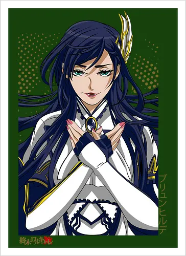 Majestätische Walküre – Himmlische Kriegerin Premium - walküre premium kunst, Brunhilde, Record of Ragnarok, Shuumatsu no Valkyrie, himmlische kriegerin design, anime walküre druck, blaue goldene kriegerin kunst, nordische mythologie anime, mystische kriegerin design, blauhaarige walküre kunst, weißer rüstung kriegerin, starke weibliche anime kunst, epische kriegerin design, goldene walküre druck, mystische kriegerin kunst, elegante anime kriegerin, premium walküre druck, himmlische kriegerin vintage - Artprint