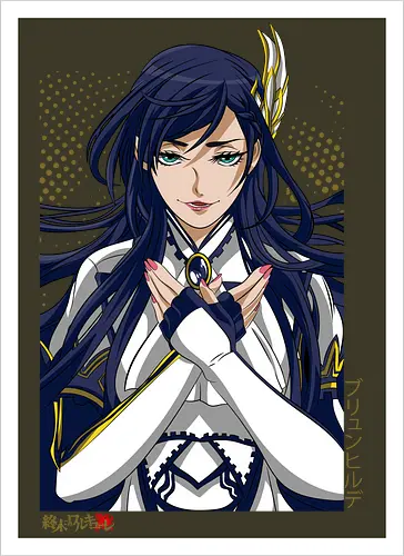 Majestätische Walküre – Himmlische Kriegerin Premium - walküre premium kunst, Brunhilde, Record of Ragnarok, Shuumatsu no Valkyrie, himmlische kriegerin design, anime walküre druck, blaue goldene kriegerin kunst, nordische mythologie anime, mystische kriegerin design, blauhaarige walküre kunst, weißer rüstung kriegerin, starke weibliche anime kunst, epische kriegerin design, goldene walküre druck, mystische kriegerin kunst, elegante anime kriegerin, premium walküre druck, himmlische kriegerin vintage - Artprint