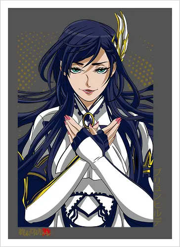 Majestätische Walküre – Himmlische Kriegerin Premium - walküre premium kunst, Brunhilde, Record of Ragnarok, Shuumatsu no Valkyrie, himmlische kriegerin design, anime walküre druck, blaue goldene kriegerin kunst, nordische mythologie anime, mystische kriegerin design, blauhaarige walküre kunst, weißer rüstung kriegerin, starke weibliche anime kunst, epische kriegerin design, goldene walküre druck, mystische kriegerin kunst, elegante anime kriegerin, premium walküre druck, himmlische kriegerin vintage - Artprint