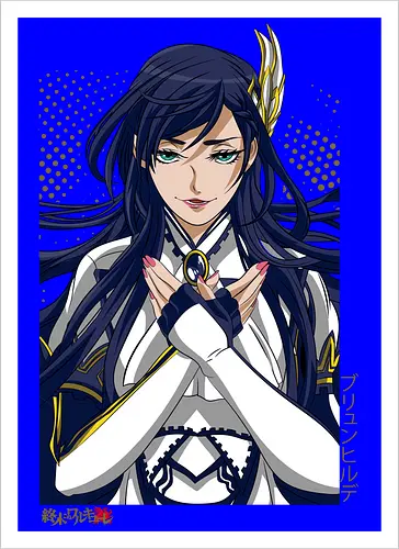 Majestätische Walküre – Himmlische Kriegerin Premium - walküre premium kunst, Brunhilde, Record of Ragnarok, Shuumatsu no Valkyrie, himmlische kriegerin design, anime walküre druck, blaue goldene kriegerin kunst, nordische mythologie anime, mystische kriegerin design, blauhaarige walküre kunst, weißer rüstung kriegerin, starke weibliche anime kunst, epische kriegerin design, goldene walküre druck, mystische kriegerin kunst, elegante anime kriegerin, premium walküre druck, himmlische kriegerin vintage - Artprint