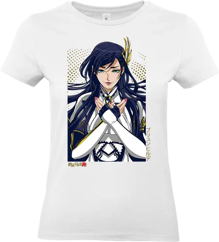 Majestätische Walküre – Himmlische Kriegerin Premium - walküre premium kunst, Brunhilde, Record of Ragnarok, Shuumatsu no Valkyrie, himmlische kriegerin design, anime walküre druck, blaue goldene kriegerin kunst, nordische mythologie anime, mystische kriegerin design, blauhaarige walküre kunst, weißer rüstung kriegerin, starke weibliche anime kunst, epische kriegerin design, goldene walküre druck, mystische kriegerin kunst, elegante anime kriegerin, premium walküre druck, himmlische kriegerin vintage - Standard T-Shirt (Women)