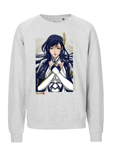 Majestätische Walküre – Himmlische Kriegerin Premium - walküre premium kunst, Brunhilde, Record of Ragnarok, Shuumatsu no Valkyrie, himmlische kriegerin design, anime walküre druck, blaue goldene kriegerin kunst, nordische mythologie anime, mystische kriegerin design, blauhaarige walküre kunst, weißer rüstung kriegerin, starke weibliche anime kunst, epische kriegerin design, goldene walküre druck, mystische kriegerin kunst, elegante anime kriegerin, premium walküre druck, himmlische kriegerin vintage - Fairtrade Sweatshirt