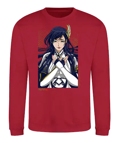Majestätische Walküre – Himmlische Kriegerin Premium - walküre premium kunst, Brunhilde, Record of Ragnarok, Shuumatsu no Valkyrie, himmlische kriegerin design, anime walküre druck, blaue goldene kriegerin kunst, nordische mythologie anime, mystische kriegerin design, blauhaarige walküre kunst, weißer rüstung kriegerin, starke weibliche anime kunst, epische kriegerin design, goldene walküre druck, mystische kriegerin kunst, elegante anime kriegerin, premium walküre druck, himmlische kriegerin vintage - Sweatshirt