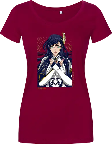 Majestätische Walküre – Himmlische Kriegerin Premium - walküre premium kunst, Brunhilde, Record of Ragnarok, Shuumatsu no Valkyrie, himmlische kriegerin design, anime walküre druck, blaue goldene kriegerin kunst, nordische mythologie anime, mystische kriegerin design, blauhaarige walküre kunst, weißer rüstung kriegerin, starke weibliche anime kunst, epische kriegerin design, goldene walküre druck, mystische kriegerin kunst, elegante anime kriegerin, premium walküre druck, himmlische kriegerin vintage - Women T-Shirt