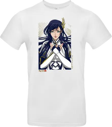 Majestätische Walküre – Himmlische Kriegerin Premium - walküre premium kunst, Brunhilde, Record of Ragnarok, Shuumatsu no Valkyrie, himmlische kriegerin design, anime walküre druck, blaue goldene kriegerin kunst, nordische mythologie anime, mystische kriegerin design, blauhaarige walküre kunst, weißer rüstung kriegerin, starke weibliche anime kunst, epische kriegerin design, goldene walküre druck, mystische kriegerin kunst, elegante anime kriegerin, premium walküre druck, himmlische kriegerin vintage - Standard T-Shirt