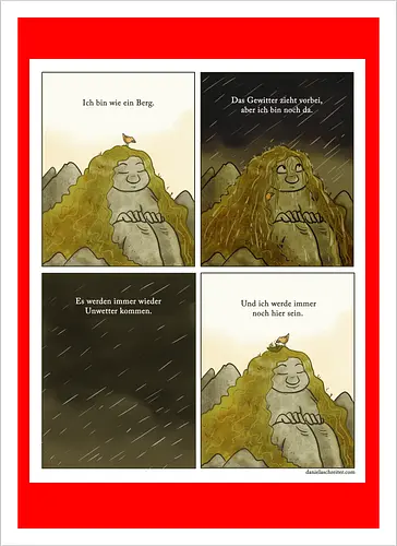 Wie ein Berg - Mental Health, Achtsamkeit, Kunst - Artprint