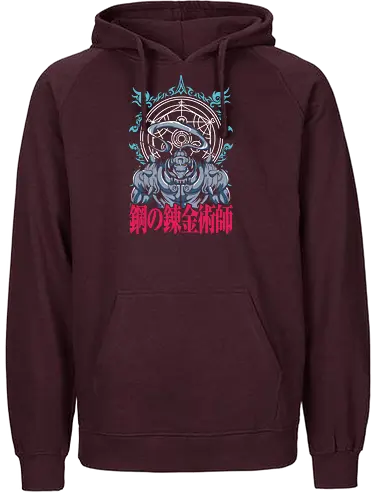 Stahl Alchemist Rüstung - Transmutationskreis - alchemist rüstung kunst, transmutationskreis design, stahl krieger anime druck, riesen rüstung alchemie kunst, anime alchemie premium design, Alphonse Elric, Fullmetal Alchemist, FMA Brotherhood, anime alchemy premium design, metal warrior transmutation art, steel armor magic circle, epic anime warrior print, alchemy tribal circle art, armored warrior kanji design, philosophical anime art premium, epic metal armor print, alchemic circle warrior art, classic anime armor design, steel warrior kanji premium - Fairtrade Hoodie