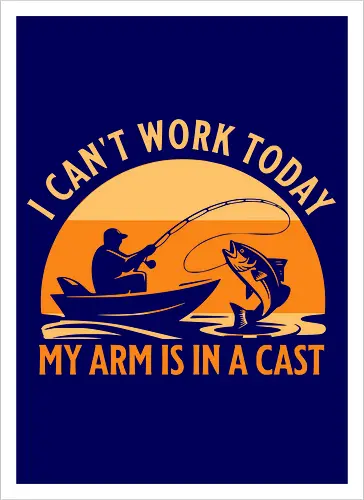 Ich Kann Heute Nicht Arbeiten, Mein Arm Ist Im Gips – Lustiges Angler T-Shirt