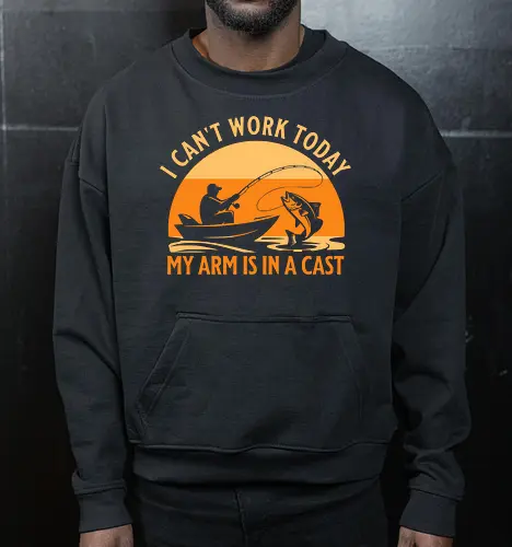 Ich Kann Heute Nicht Arbeiten, Mein Arm Ist Im Gips – Lustiges Angler T-Shirt