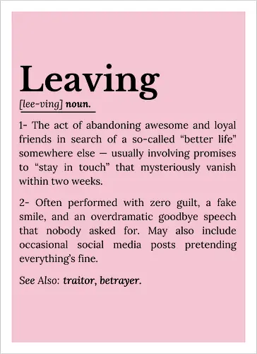 Leaving Definition Lustiger Büro Humor Feierabend
