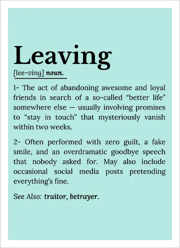 Leaving Definition Lustiger Büro Humor Feierabend