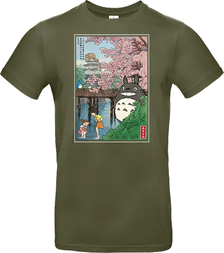 Castles and cherry blossoms with my neighbor - anime, manga, japan, japanese art, my neighbor, otaku, miyazaki - Standard T-Shirt