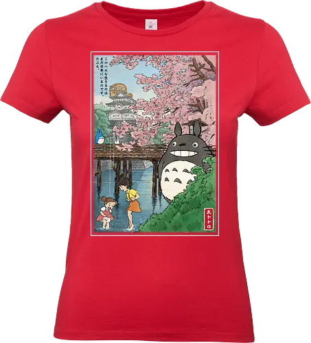 Castles and cherry blossoms with my neighbor - anime, manga, japan, japanese art, my neighbor, otaku, miyazaki - Standard T-Shirt (Women)