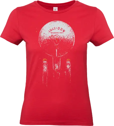 Boldly Go Starship - starship, trekkie, trekker, spacecraft, love, boldly go, dark, sketch, splatter, above, sci fi, xmorfina - Standard T-Shirt (Women)