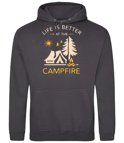 Am Lagerfeuer Ist Das Leben Besser – Camping Outdoor Abenteuer Design - Lagerfeuer, Camping, Camper, Zelt, Outdoor, Natur, Wald, Abenteuer, Wandern, Campen, Vanlife, Wohnmobil, Campingplatz, Trekking, Wildnis, Berge, Reise, Urlaub, Freizeit, Naturfreund, Outdoor Leben, Bonfire, Waldliebe, Campfire, Abenteuerlust, Camping Geschenk, Zelten, Nationalpark, Outdoor Fan, Campingliebhaber - Standard Hoodie