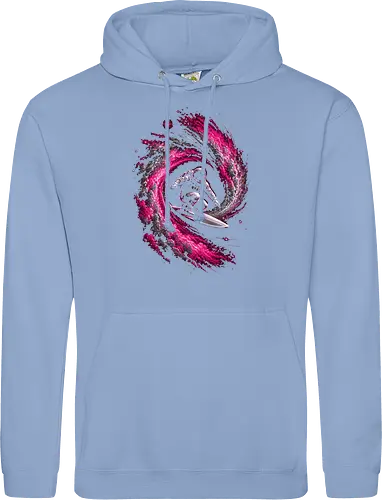 Astronaut Surfing a Cosmic Wave Pink