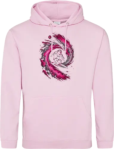 Astronaut Surfing a Cosmic Wave Pink