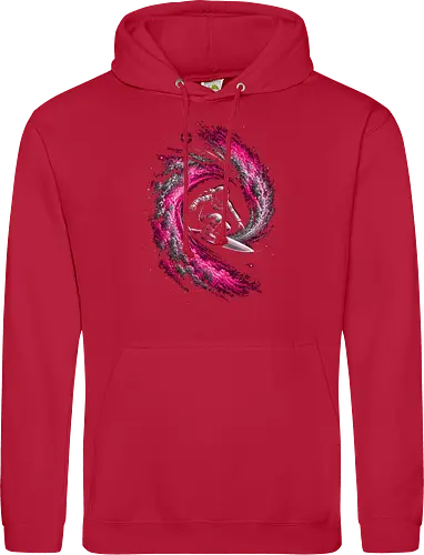 Astronaut Surfing a Cosmic Wave Pink