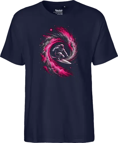 Astronaut Surfing a Cosmic Wave Pink