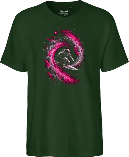 Astronaut Surfing a Cosmic Wave Pink