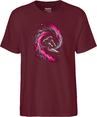 Astronaut Surfing a Cosmic Wave Pink