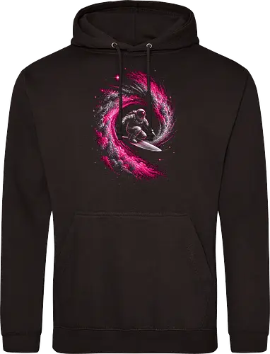 Astronaut Surfing a Cosmic Wave Pink