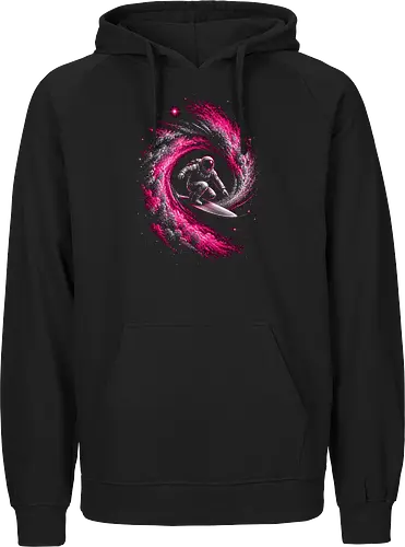 Astronaut Surfing a Cosmic Wave Pink