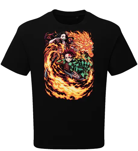 Infernal Sibling Flame - DemonSlayer, KimetsuNoYaiba, DemonSlayerAnime, Anime, AnimeArt, AnimeEdit, AnimeFan, Tanjiro, TanjiroKamado, KamadoTanjiro, HinokamiKagura, SunBreathing, TanjiroEdit, Nezuko, NezukoKamado, KamadoNezuko, NezukoEdit, DemonNezuko, TanjiroAndNezuko, KamadoSiblings, SiblingBond, BrotherAndSister - Oversize T-Shirt