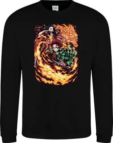 Infernal Sibling Flame - DemonSlayer, KimetsuNoYaiba, DemonSlayerAnime, Anime, AnimeArt, AnimeEdit, AnimeFan, Tanjiro, TanjiroKamado, KamadoTanjiro, HinokamiKagura, SunBreathing, TanjiroEdit, Nezuko, NezukoKamado, KamadoNezuko, NezukoEdit, DemonNezuko, TanjiroAndNezuko, KamadoSiblings, SiblingBond, BrotherAndSister - Sweatshirt
