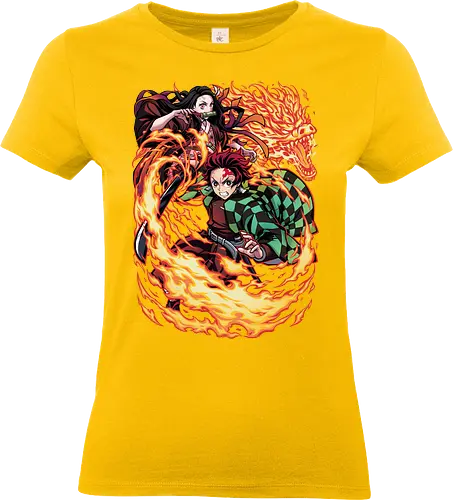 Infernal Sibling Flame - DemonSlayer, KimetsuNoYaiba, DemonSlayerAnime, Anime, AnimeArt, AnimeEdit, AnimeFan, Tanjiro, TanjiroKamado, KamadoTanjiro, HinokamiKagura, SunBreathing, TanjiroEdit, Nezuko, NezukoKamado, KamadoNezuko, NezukoEdit, DemonNezuko, TanjiroAndNezuko, KamadoSiblings, SiblingBond, BrotherAndSister - Standard T-Shirt (Women)