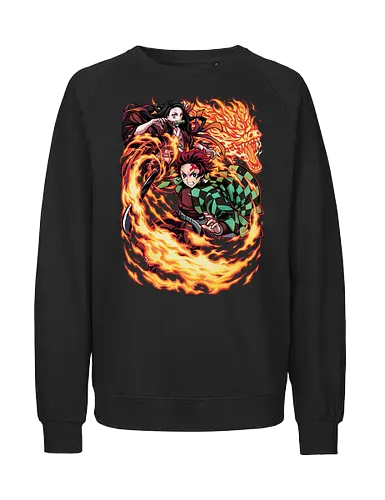 Infernal Sibling Flame - DemonSlayer, KimetsuNoYaiba, DemonSlayerAnime, Anime, AnimeArt, AnimeEdit, AnimeFan, Tanjiro, TanjiroKamado, KamadoTanjiro, HinokamiKagura, SunBreathing, TanjiroEdit, Nezuko, NezukoKamado, KamadoNezuko, NezukoEdit, DemonNezuko, TanjiroAndNezuko, KamadoSiblings, SiblingBond, BrotherAndSister - Fairtrade Sweatshirt