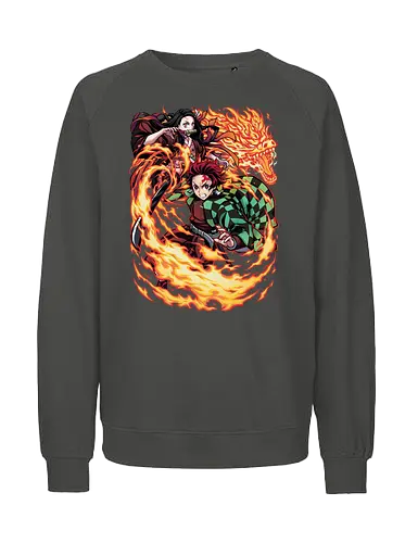 Infernal Sibling Flame - DemonSlayer, KimetsuNoYaiba, DemonSlayerAnime, Anime, AnimeArt, AnimeEdit, AnimeFan, Tanjiro, TanjiroKamado, KamadoTanjiro, HinokamiKagura, SunBreathing, TanjiroEdit, Nezuko, NezukoKamado, KamadoNezuko, NezukoEdit, DemonNezuko, TanjiroAndNezuko, KamadoSiblings, SiblingBond, BrotherAndSister - Fairtrade Sweatshirt
