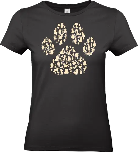 Paws of Fame - dog, 70s, 80s, 90s, animal, breed, canine, childhood, cute, dog lover, geek, nostalgia, pet lover, pop culture, puppy - Standard T-Shirt (Women)