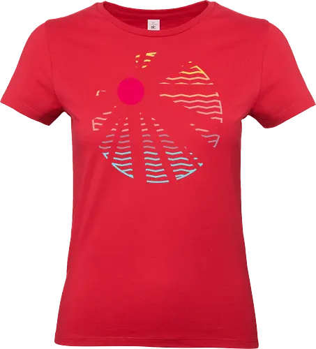 Heat Wave - Minimal, sunset, pastel, sun rays, beams, light, summer, summertime, holiday, waves, stripes - Standard T-Shirt (Women)