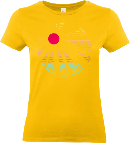 Heat Wave - Minimal, sunset, pastel, sun rays, beams, light, summer, summertime, holiday, waves, stripes - Standard T-Shirt (Women)