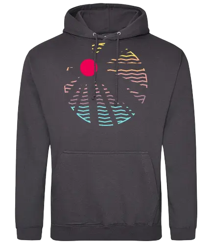 Heat Wave - Minimal, sunset, pastel, sun rays, beams, light, summer, summertime, holiday, waves, stripes - Standard Hoodie