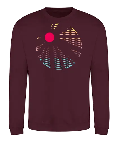 Heat Wave - Minimal, sunset, pastel, sun rays, beams, light, summer, summertime, holiday, waves, stripes - Sweatshirt