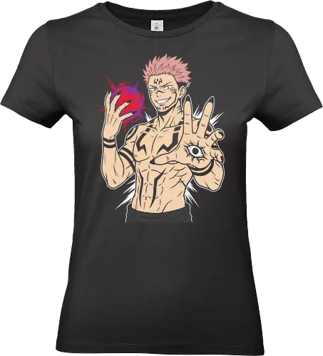 Malevolent Cursed Demon - Dark Anime Aesthetic - dark anime, anime villain, cursed spirit, demon, pink hair anime, anime aesthetic, face tattoos, body markings, shonen, japanese streetwear, manga aesthetic, malevolent, evil spirit, dark magic, anime boy, edgy anime, yokai, anime gym, occult, dark fantasy - Standard T-Shirt (Women)