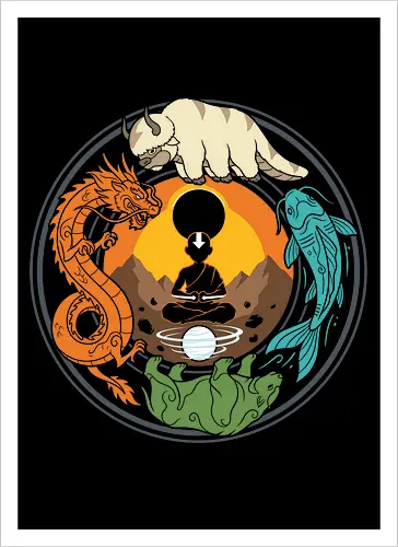 Spiritual Balance - Elemental Spirit Animals Mandala