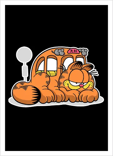 Fauler Oranger Katzenbus Lustig Cartoon Anime Mashup Geek