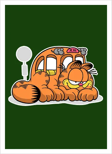 Fauler Oranger Katzenbus Lustig Cartoon Anime Mashup Geek
