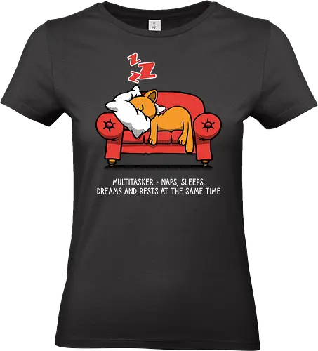 Multitasker - Cat, Cats, Naping, Nap, Multitasker - Standard T-Shirt (Women)